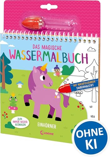 Das magische Wassermalbuch - Einhörner: Male die wundervollen Motive mit dem enthaltenen Zaubermalstift immer wieder aus