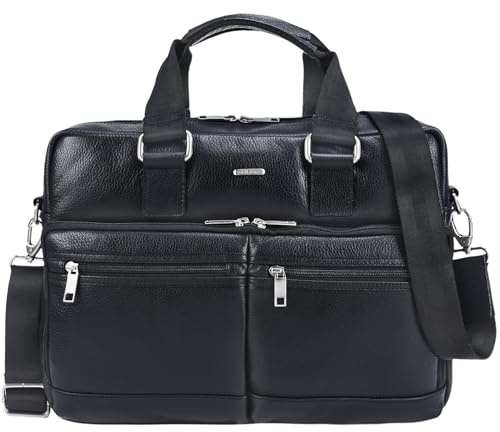 STILORD Vito Borsa lavoro uomo in pelle Ventiquattrore porta Computer 14 pollici Cartella Ufficio vintage Organizer Portadocumenti in cuoio Colore:nero