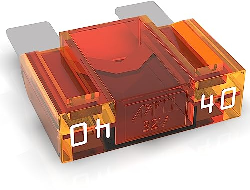 AUPROTEC Maxi Flachstecksicherung 40A Ampere orange, 5 Stück | Hochstromsicherung, 32V/DC-Fahrzeug-Elektrik, ISO 8820-3 Standard
