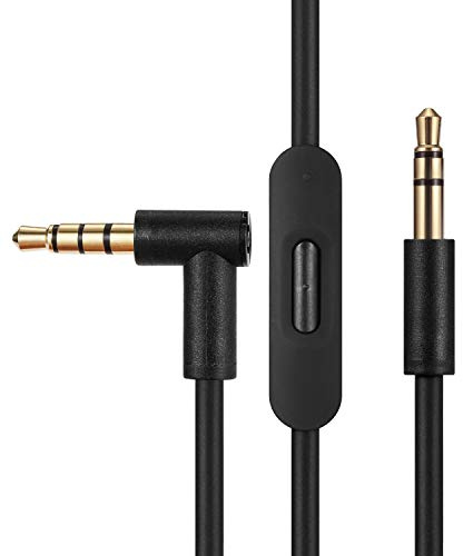 cipher Replacement Audio Cable Cord Wire, Compatible with Beats Headphones Studio Solo Pro Detox Mixr Executive Pill with in Line Mic and Control (Black)
