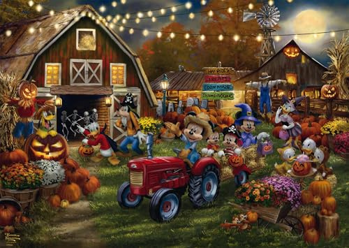 Schmidt | Thomas Kinkade: Disney Mickey & Minnie Pumpkin Festival (1,000 Pieces)| Jigsaw Puzzle | Ages 14+ | 1+ Players, 1000