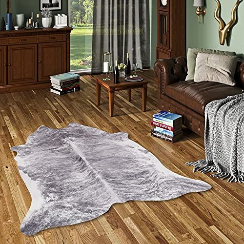 Peau de Vache - Tapis en Fibres synthétiques - Anthracite - 3 Tailles