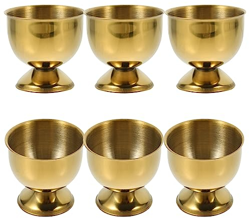 6 soportes para de acero inoxidable, color dorado