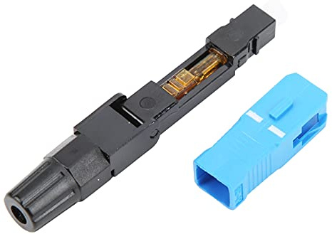 50 Pièces Connecteur de Fibre Optique Bleu Adaptateur de Fibre Optique Intégré SC/UPC-C Composants électroniques pour la Communication Optique