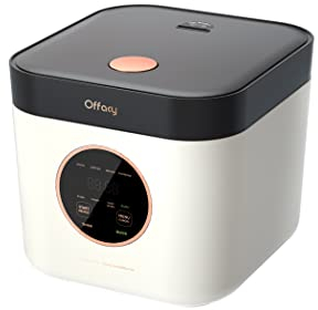 Cuociriso mini cuociriso con Keep Warm, 3 tazze (non cotte), Smart Fuzzy Logic, timer di ritardo 24 ore, pentola interna antiaderente, per riso bianco morbido, riso integrale, sushi, porridge