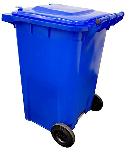 STORM TRADING GROUP BLUE Wheelie Bin Outdoor Wheel Bin for Trash & Rubbish | Rubber Wheels - Standard Household Size 240L