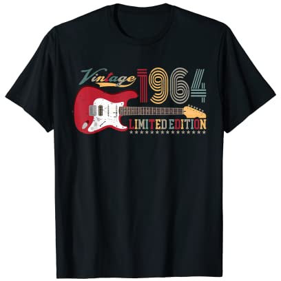 Männer & Damen Vintage 1964 Limited Edition Gitarre Geburtstag T-Shirt