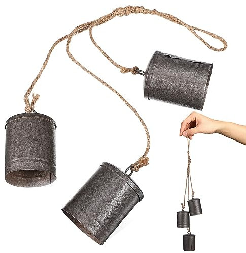 VALICLUD Kuhglocken Weihnachten Vintage Hängend Weihnachtsbaumschmuck Aus Eisen Weihnachtsglocken Zum Aufhängen Mit Robustem Seil Weihnachtsdekor Für Türen Und Fenster