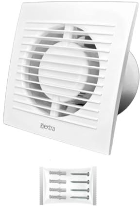 H&C VENT White 4 inch 100mm Extractor Fan With Humidistat sensor and Timer │ Inline Exhaust Duct Fan │ For Kitchen Bathroom Shower Toilet Wall Ceiling Window │ Silent Humidistat centrifugal fume fan
