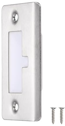 sourcing map Edelstahl-Sicherheitsschließblech, 76mm x 40mm, 201 Edelstahl Reparaturschließblech für Türzarge, Silber