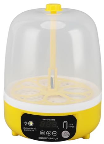 Fockety Eierinkubator, Kleiner Eierbrutschrank mit Automatischer Temperaturregelung und Luftfeuchtigkeitsregelung, Hühnergeflügelbrüter Geflügelbrutmaschine für Wachteleier von