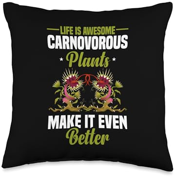 Carnivorous Flower Seeds for Planting Gardener Carnivorous Throw Pillow