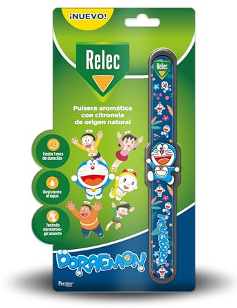 Relec Doraemon - Bracciale anti-zanzare, per bambini, efficace contro le zanzare, efficace e protezione contro le punture di zanzara