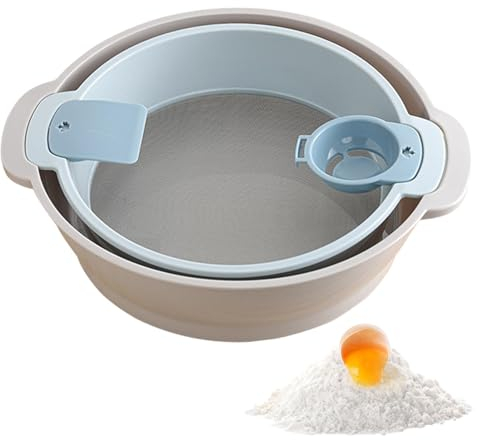 tamiz de harina, colador de harina | Kit de bandeja de recorte multifuncional de 4 piezas apilable,Colador de tamiz ligero que ahorra espacio, bandeja de tamiz de harina para profesionales principiant