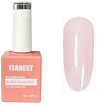 FZANEST Builder Gel Natural Nude 15ml Gelnagellack in einer Flasche, Gummi-Basislack, Gel-Nagellack, zum Aufbürsten, Verlängerungsgel, Soak-Off, French Manicure