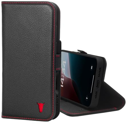 TORRO Leather Case Compatible with iPhone 16 Pro Max – Premium Leather Wallet Case with Kickstand and Card Slots (Compatible with Official MagSafe Chargers) - Black