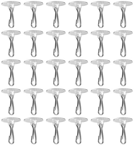 ONEWEST 30 Stück Klar Klebehaken,Bohrfrei Selbstklebend Haken Selbstklebend mit Metallhaken Deckenhaken Selbstklebend für Schlafzimmer/Bad/Küche/Fenster-Klar