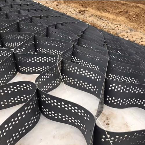 Stabilisateur de sol en maille pour allée et abri de voiture 5,1 cm pour contrôle de l'érosion des pentes raides, flexible et durable, idéal pour le remplissage de pois, de gravier, d'herbe, de sable,