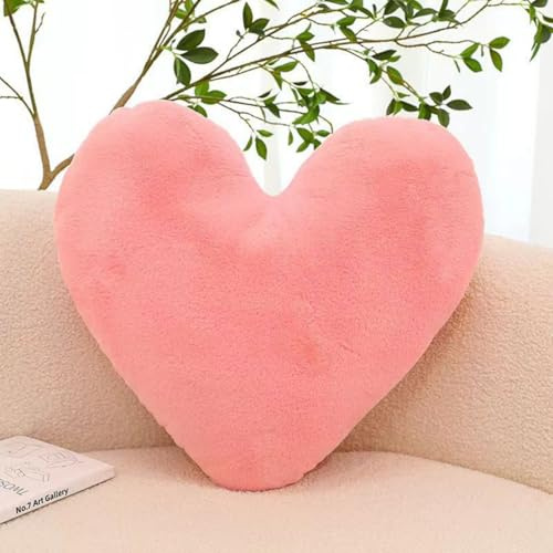 champracer Herzkissen,Herzförmiges Plüsch-Kissen Herzform Dekokissen Sofakissen Kuschelkissen Kopfkissen, Plüsch Kinderkissen für Kinderzimmer Schlafzimmer Deko (Rosa,50 cm)