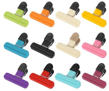 Kellegour - Clips de cierre para bolsa de alimentos, clips de color, clips de cierre, clips de cierre, clips de chip, pinzas de chip, pinzas de plástico, para bocadillos, pan, patatas fritas
