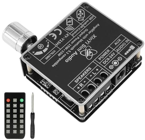 Aicharynic Amplificatore Bluetooth: HiFi Stereo, Amplificatore Audio 2 Canali 2X50W, Mini Scheda Amplificatrice Digitale Con Telecomando Per Home Theater E Altoparlanti Fai Da Te (Nero)