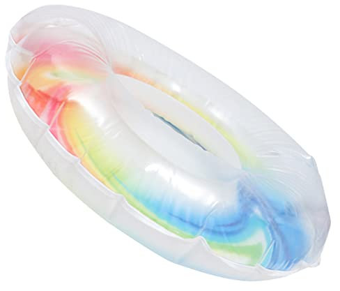 BESTonZON Regenbogen-schwimmring Aufblasbar Für Erwachsene Und Bunter Schwimmring Für Pool Und Strand Tragbarer Schwimmring Aus Robustem Material
