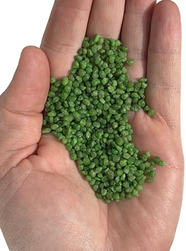 Generico Ghiaia Decorativa per Marimo, Quarzo Ceramizzato Colorato per Vasi, Acquari e Terrari - Inerte, Non Tossico, (Arlecchino, Bianco, Blu, Nero, Rosa, Verde, Viola, Rosso, Giallo) (Verde, 1 kg)