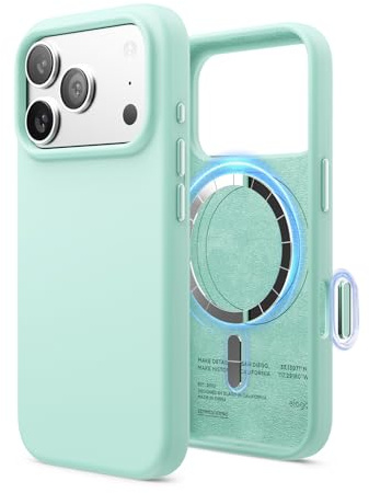 elago Premium Magnetic Silicone Case for iPhone 18 Pro & iPhone 17 Pro | Compatible with MagSafe, Premium Liquid Silicone Material, Protection, Shockproof, Slim Phone Cover (Aqua Sky)