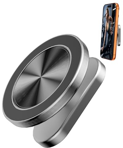 ALAFLY Halterung Magnet für Fitnessstudio, 360 einstellbar Gym Halterung, Doppelmagnete Telefonhalter aus Metall für MagSafe für Männer und Frauen, Legierungsbasis & Gelenk, Schwarz