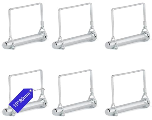 FIFIBANG 6x Klappsplint eckigem Bügel, 10mm*80mm Rohrklappsplinte Klappsplinte, Sicherungsstift mit Rastverschluss
