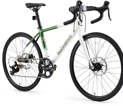 ROCKBROS Vélo de Course 22 Pouces, Cadre en Aluminium Léger, Vélo de Route Changement de Vitesses SENSAH PHI 10 Vitesses, Freins à Disque Mécaniques, Taille Adaptée 140-155 cm
