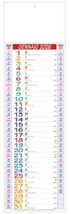 300 Calendari Da Parete 2026 - Calendario trimestrale - cm 14x47 - personalizzati con logo - Personalizzabile - Collezione 2026-300 pezzi
