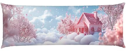Cuscino Corpo Cuscino Gravidanza 90x30cm, Supporto Total Body Ergonomico, Copricuscini Allattamento e Maternità con Federa Velluto Lavabile, per Schiena, Pancia e Gamb, Decorativi (cottage) p-681