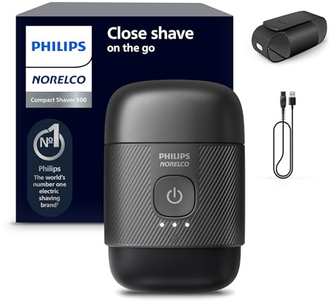Philips Norelco Shaver 500 Series - Compact Electric Shaver, Lift & Cut System, SteelPrecision Blades, 3D Floating Heads, Wet & Dry Shave, Travel Case, Travel Lock, Magnetic Cap, Model S591/94