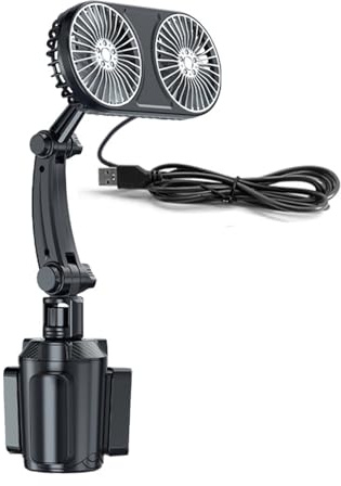 Wsdsgz Ventilador USB para coche fácilmente montado con 3 potentes luces de velocidad con dirección de ajuste de rotación de 360° para accesorio de coche de viaje