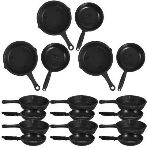 HEMOTON Lot de 20 Mini Poêles à Frire Cuisine pour Maison de Poupée, Ustensiles Miniatures en Plastique, Ensemble Cuisine Miniature DIY pour Garçon et Filles, Accessoires Décoratifs