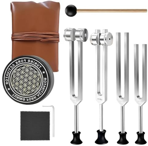 Tuning Forks for Healing Set, Sound Healing with Activator & Wooden Mallet