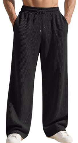 Pantaloni Casual Comodi, vestibilità Affusolata, Leggeri, Morbidi ed Elasticizzati, con Parte Anteriore Piatta e Tasche, per l'uso Quotidiano.12