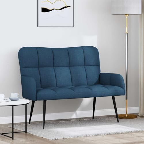 Homgoday Relax Zweisitzer-Sofa Blau - Komfortables Wohnzimmer- und Schlafzimmermöbel, 115x61x87 cm 42028937
