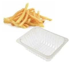 Plastella 021014NAT Barquette Fond Cannelé 750 Grs Longue x 250, PS, Naturel, 16.8 x 12.7 x 5.4 cm