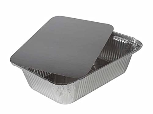 Cuki Expert - Vaschetta Alluminio con Coperchio rettangolare R63L - Vaschette alluminio 2 porzioni - 870cc - 50pz