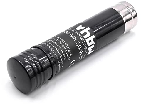 vhbw Battery compatible with Black & Decker Versapak VP1800-A T1, VP2000, VP215-AT1, VP230 Electric Power Tools (3000 mAh, NiMH, 3.6 V)