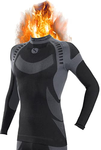 sesto senso Maglia Termica Uomo Manica Lunga Biancheria Intima (XL, Grigio)