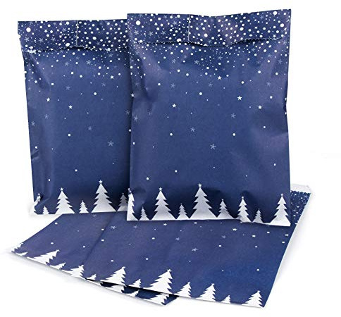 Sweelov 50 Papiertüten klein Weihnachten Adventskalender zum Befüllen 13x18cm Weihnacht Geschenktüten Candy-Bar Tüten Weihnachtsbaum Für Feier Parteien Ostern Xmas Hochzeit Geburtstag