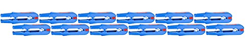 WEICON TOOLS Multi-Stripper No.400 12er Set zum Entmanteln & Abisolieren von Kabeln & Leitern, blau/rot, 155mm