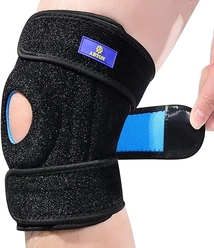 ABYON Knee Brace, Knee Support for Men and Women with Side Stabilizers and Adjustable Straps, Open Patella Support Brace for Sprains, Meniscus Tears, ACL, Arthritis, Joint Pain Relief (M)