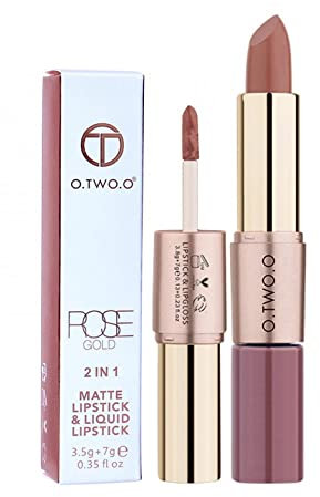 2-IN-1 Matt Samt Lippenstift Doppelkopf Langlebige Antihaft-Tasse Zwei-in-Eins-Lippenstift Lippen Make-up