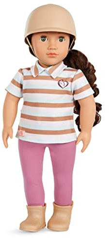 Our Generation Reiterin Puppe Aydan - Bewegliche 46 cm Puppe mit Kleidung, Zubehör - Reithelm, T-Shirt und Stiefel - Spielzeug ab 3 Jahren