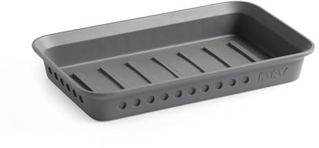 TATAY Portasapone da bagno Bohol, in polipropilene, senza BPA, plastica 100% riciclata, grigio antracite. Dimensioni: 14 x 8,5 x 2 cm