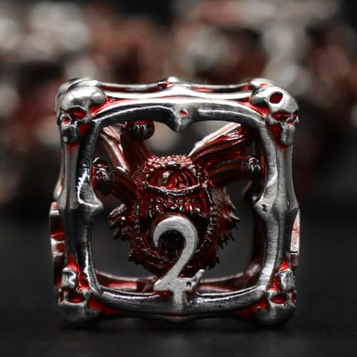 DND Würfel Set, Metall Beholder Dice Set, ZHOORQI W20 Polyedrische Würfel für Dungeons and Dragons, Spiel Würfelset Geschenk（Eye-Blood Red）